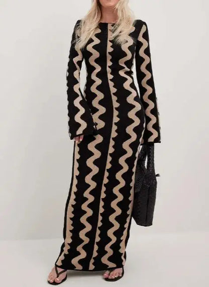 Eveloria Damen Maxikleid Blumenmuster Lang Frühling Herbst