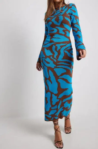 Eveloria Damen Maxikleid Blumenmuster Lang Frühling Herbst