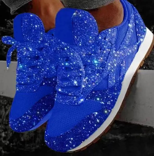 Damen Sneaker Glitzer Bequem