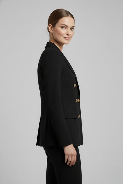 Damen Zweireihiger Blazer Goldenen Knöpfen