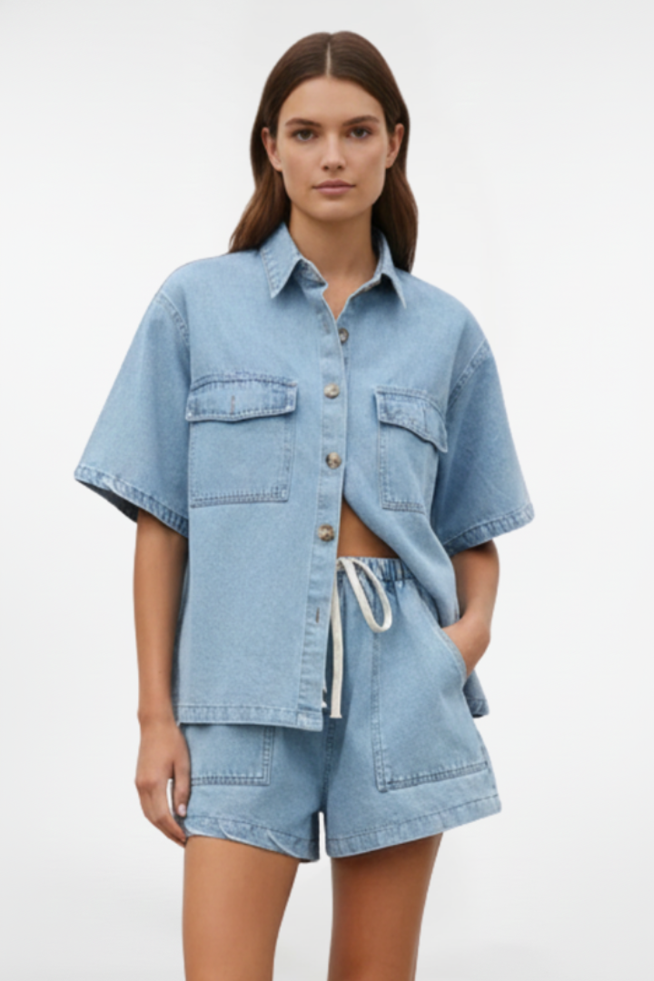 Damen Kurzarm Set mit Shorts