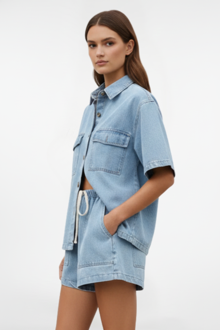 Damen Kurzarm Set mit Shorts