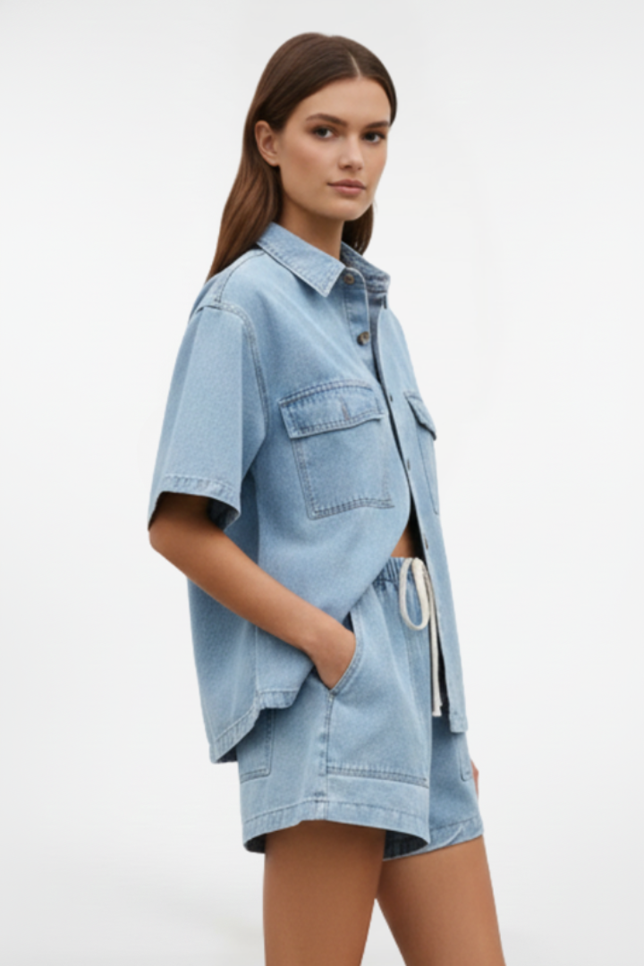 Damen Kurzarm Set mit Shorts
