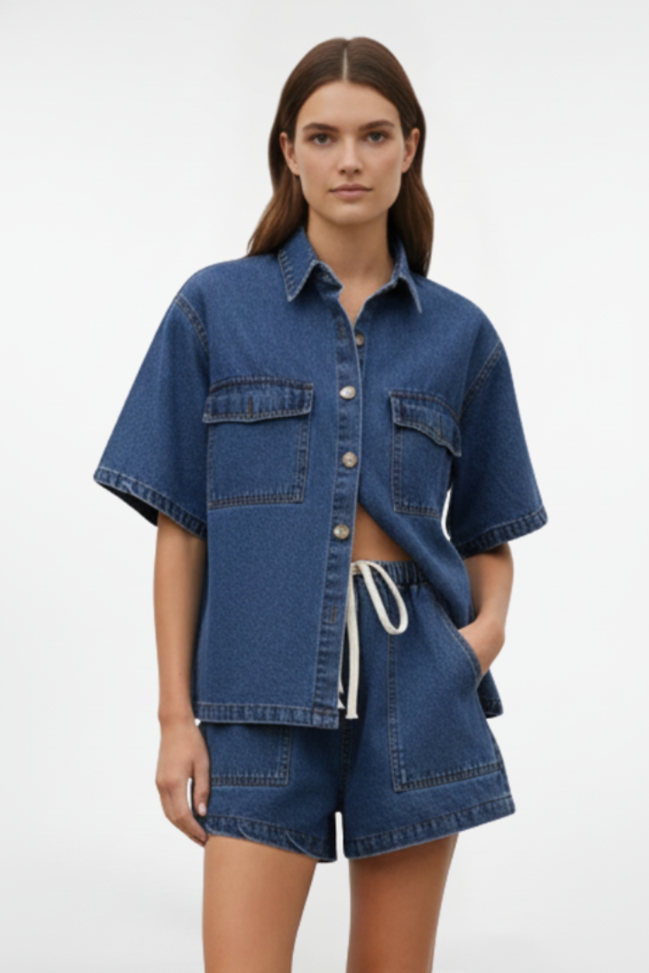 Damen Kurzarm Set mit Shorts