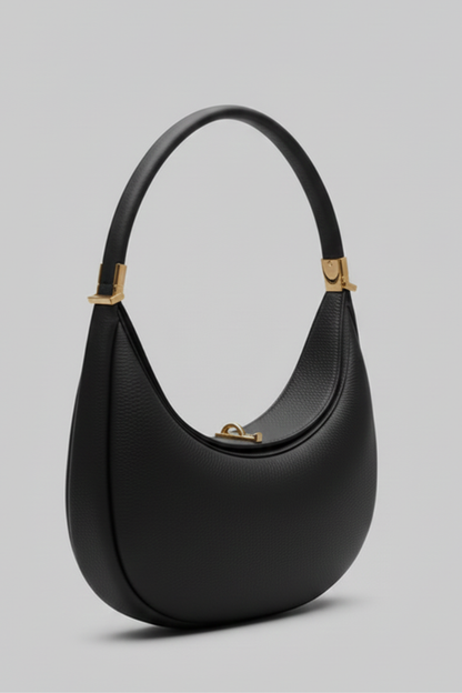 Damen Klassische Halbmond Schultertasche Leder Einriemen