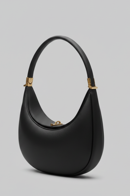 Damen Klassische Halbmond Schultertasche Leder Einriemen