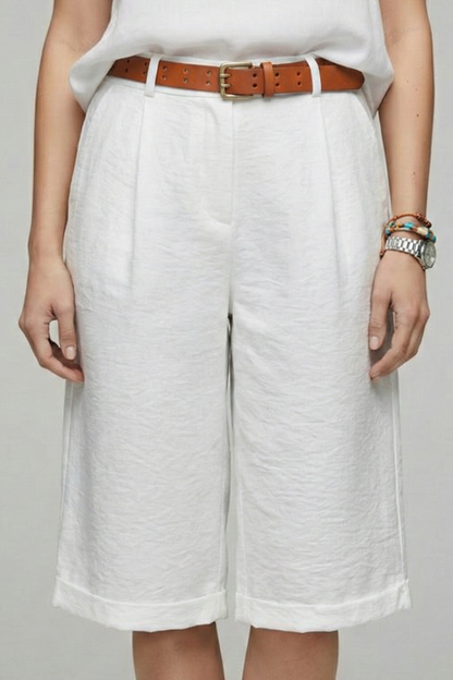 Damen Highwaist Shorts Maßgeschneidert Casual Umschlagssaum