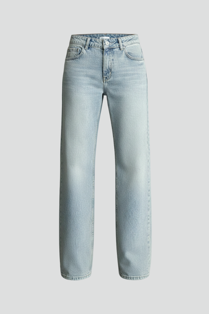 Damen Straight-Leg Jeans Blau Denim - Eveloria