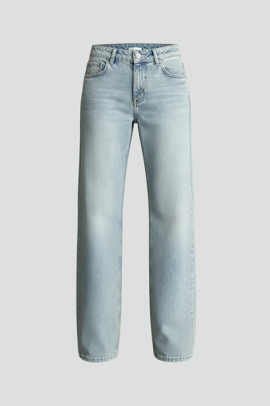 Damen Straight-Leg Jeans Blau Denim - Eveloria