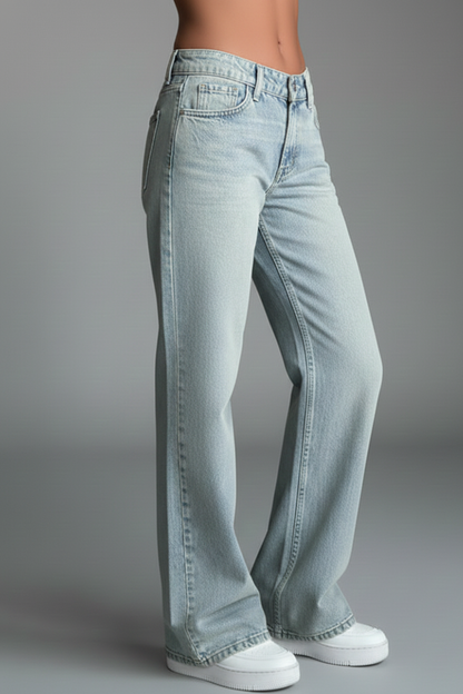 Damen Straight-Leg Jeans Blau Denim
