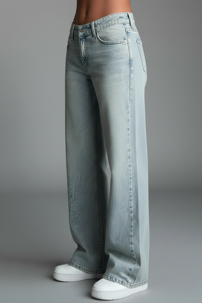 Damen Straight-Leg Jeans Blau Denim