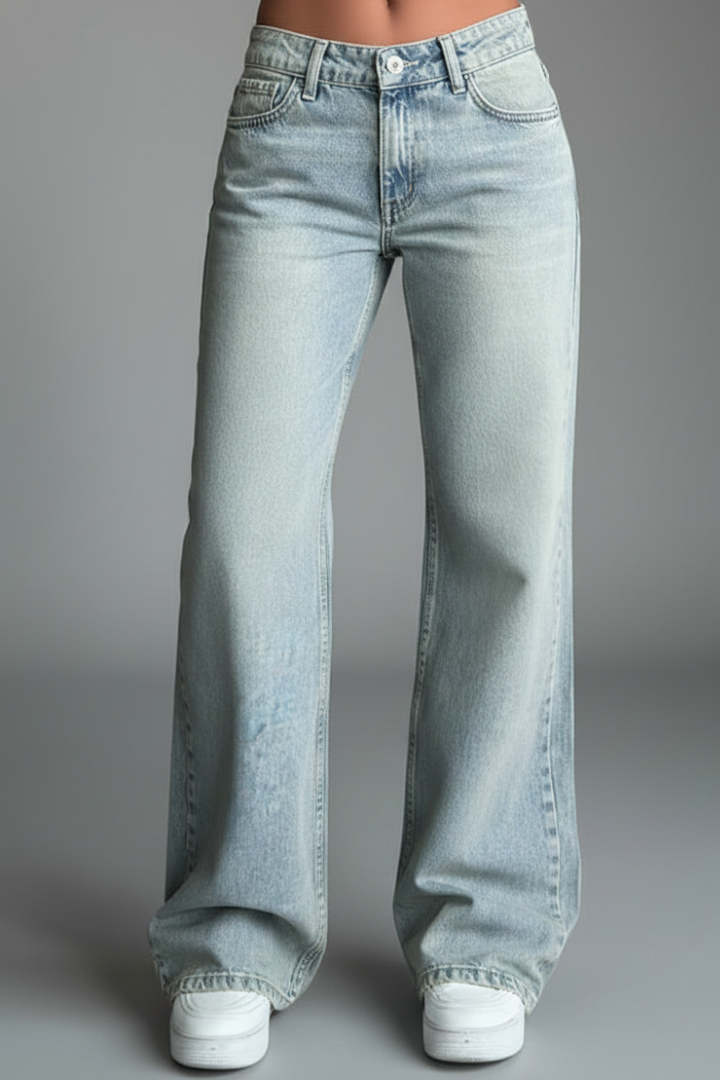 Damen Straight-Leg Jeans Blau Denim
