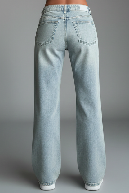 Damen Straight-Leg Jeans Blau Denim