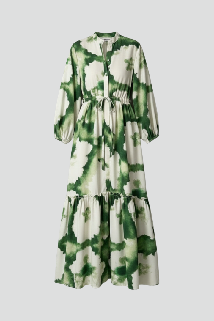 Damen Maxikleid V-Ausschnitt Länge Lang Ärmel - Eveloria