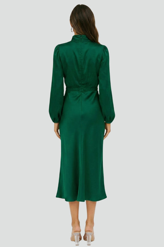 Damen Midikleid Hohner Ausschnitt Lange Ärmel