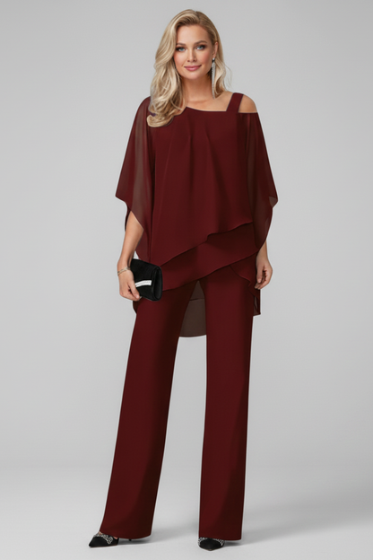 Damen Off-Shoulder Jumpsuit Fließend Weite Bein