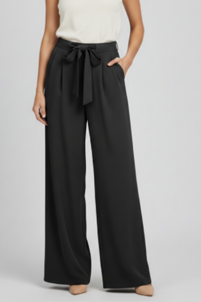 Damen Palazzo-Hose Wide-Leg mit Kordelzugbund