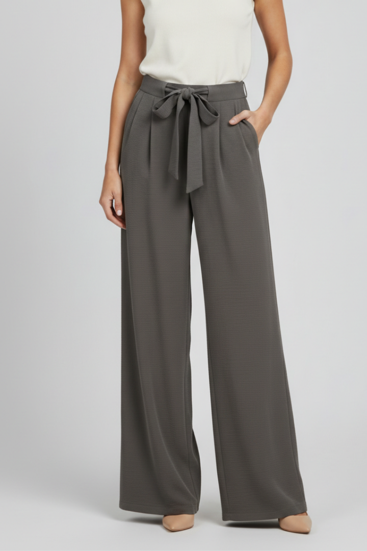 Damen Palazzo-Hose Wide-Leg mit Kordelzugbund