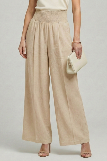 Damen Palazzohose Hohe Taille Falten