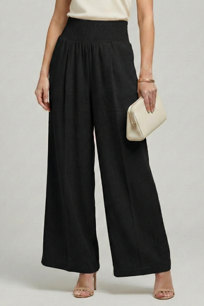 Damen Palazzohose Hohe Taille Falten