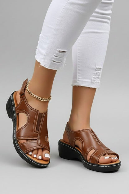 Damen Plateausandalen Offene Spitze Cut-Outs