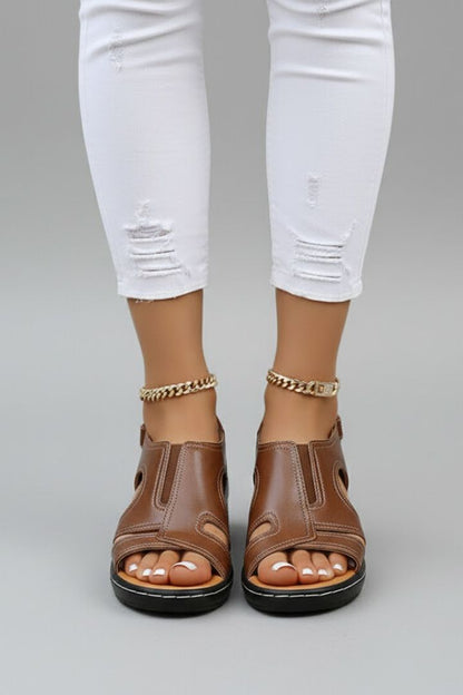 Damen Plateausandalen Offene Spitze Cut-Outs