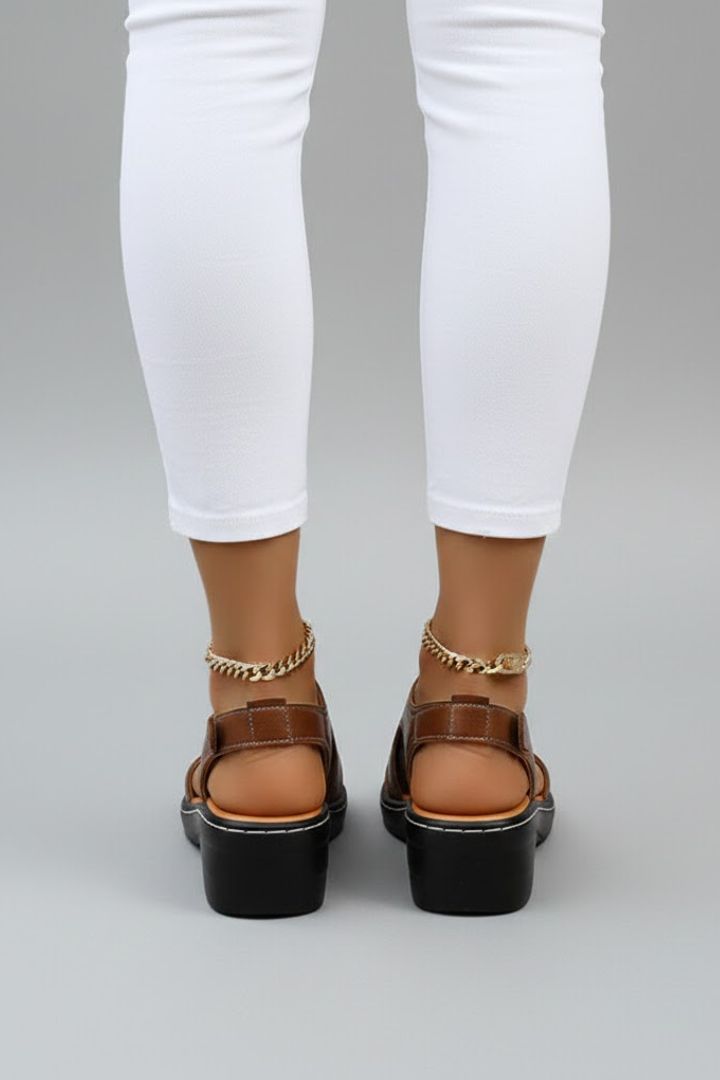Damen Plateausandalen Offene Spitze Cut-Outs
