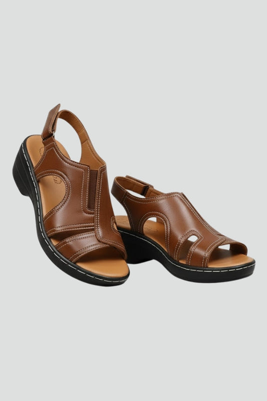 Damen Plateausandalen Offene Spitze Cut-Outs - Eveloria