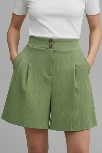 Damen Highwaist Shorts Weites Bein