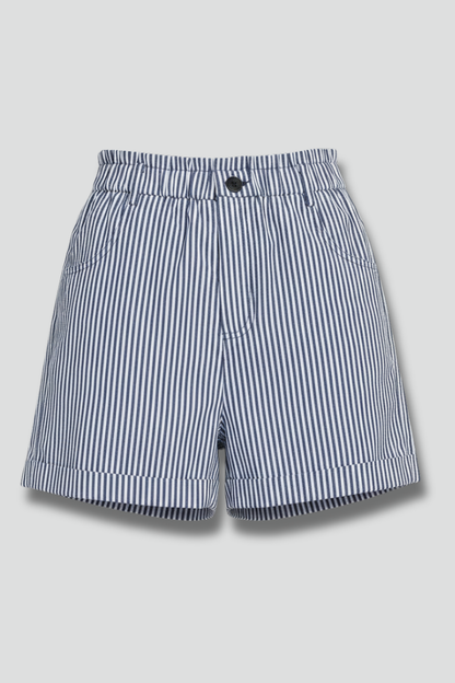 Damen Hochtaillen-Shorts Streifen Maßanfertigung - Eveloria