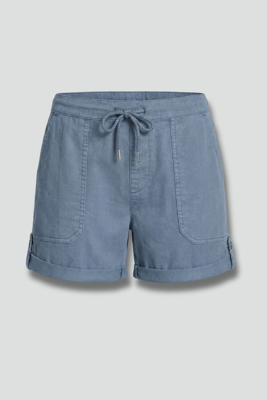 Damen Shorts Kordelzug Taschen Beige - Eveloria