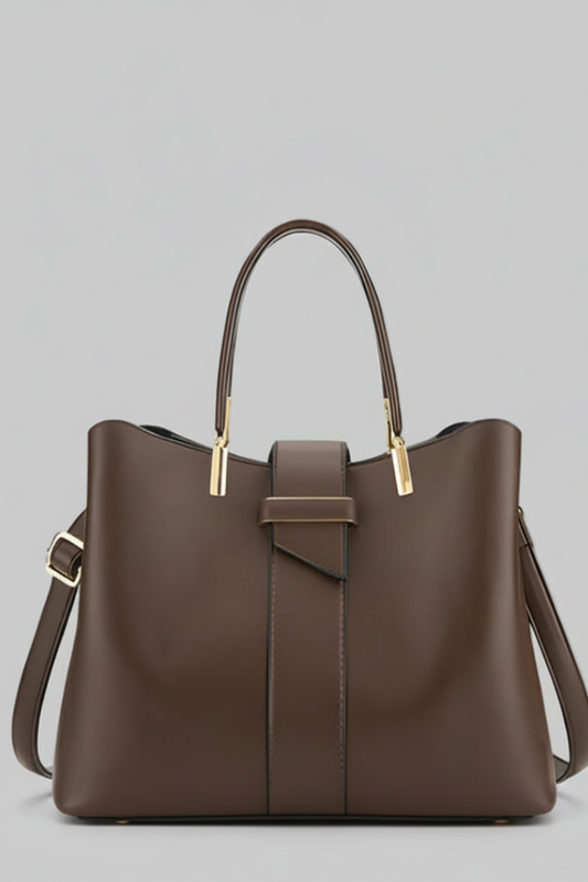 Damen Strukturierte Schultertasche mit Griffen und Riemen Jasmin - Eveloria