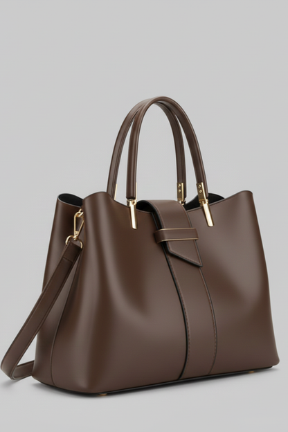 Damen Strukturierte Schultertasche mit Griffen und Riemen Jasmin