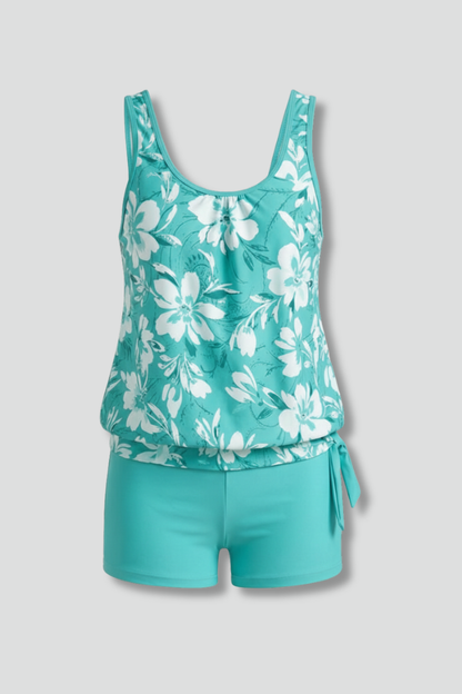 Damen Badeanzug Tankini-Set Bedruckt mit Badeshorts - Eveloria