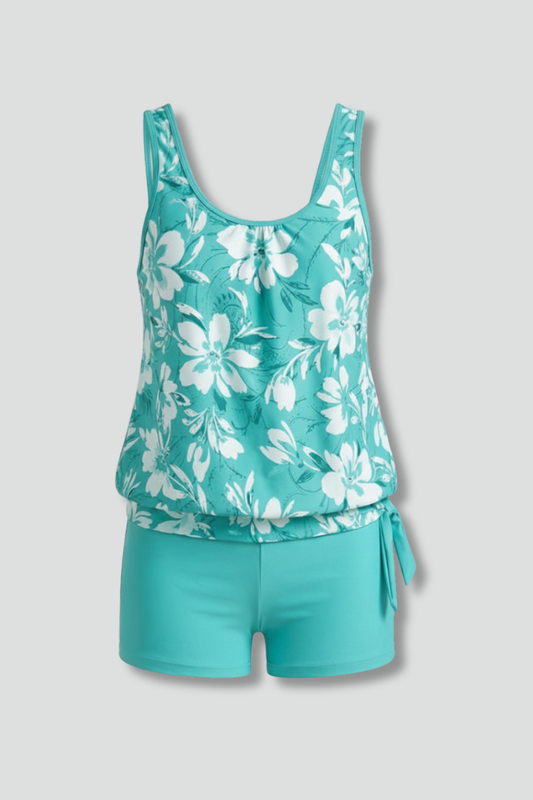 Damen Badeanzug Tankini-Set Bedruckt mit Badeshorts - Eveloria