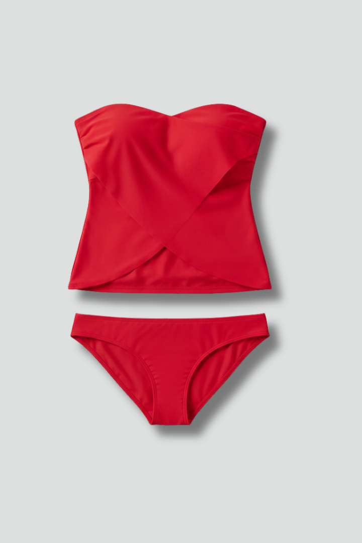 Damen Trägerloses Tankini-Set Badeshorts - Eveloria
