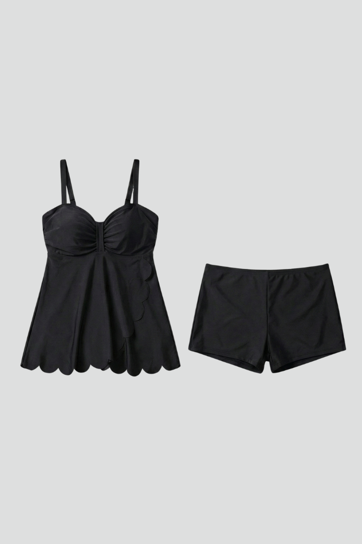 Damen Tankini-Set Herzförmiger Ausschnitt mit Shorts - Eveloria