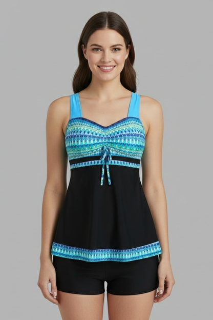 Damen Bedrucktes Tankini-Set Badeshorts
