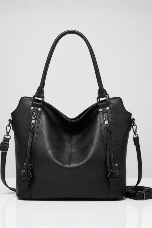 Damen Klassische Tote Tasche Doppelte Griffe Reißverschluss - Eveloria