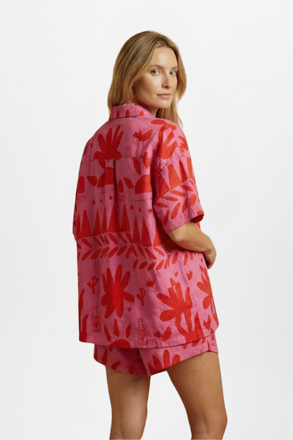 Damen Zweiteiliges Set Bedruckte Shorts