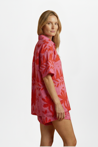 Damen Zweiteiliges Set Bedruckte Shorts