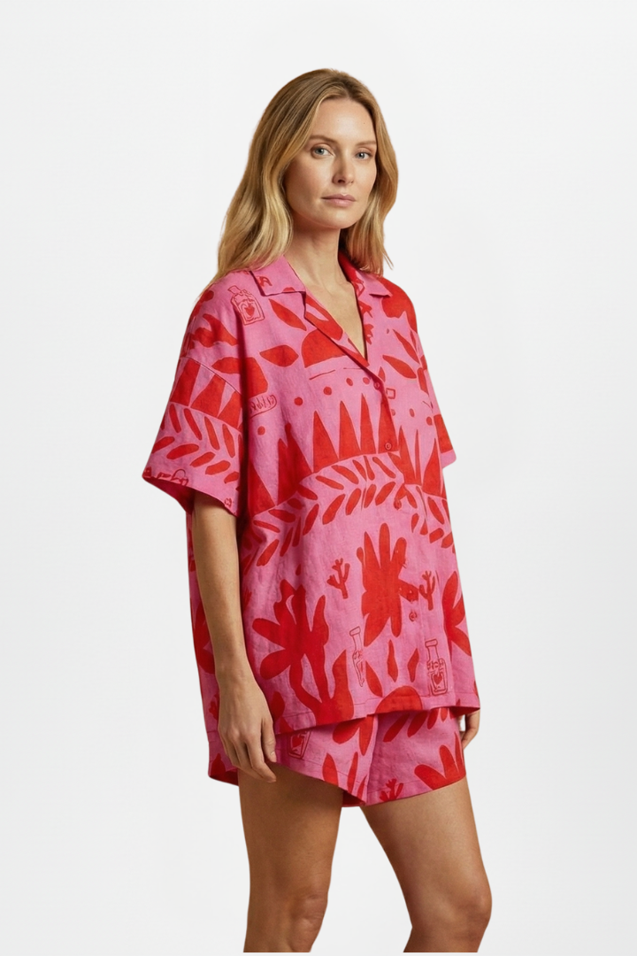 Damen Zweiteiliges Set Bedruckte Shorts