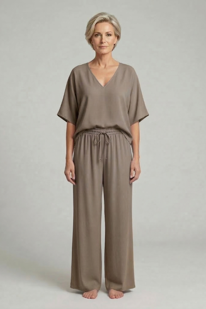 Damen Zweiteiliges Set Weite Hose