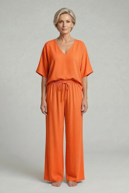 Damen Zweiteiliges Set Weite Hose