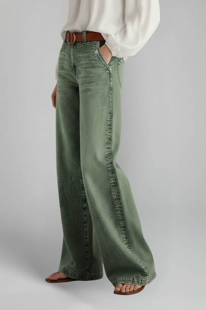Damen High-Rise Wide-Leg Jeans Denim Blau