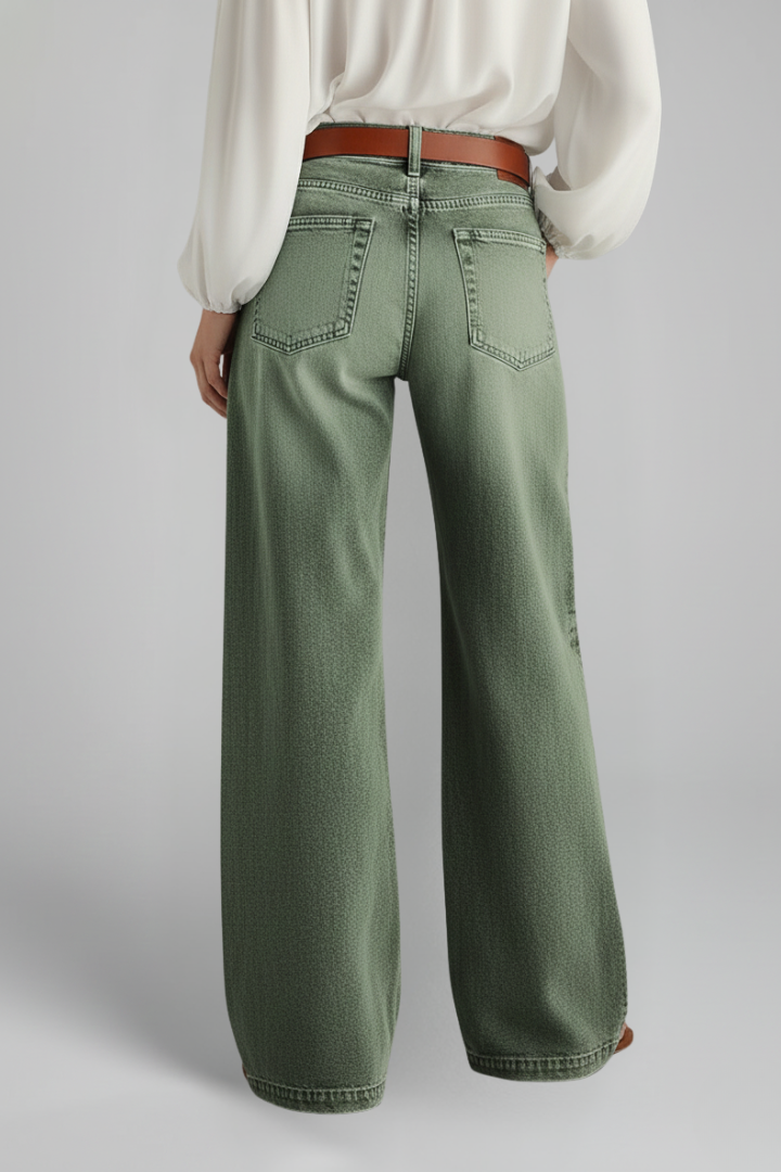 Damen High-Rise Wide-Leg Jeans Denim Blau