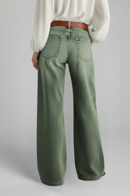Damen High-Rise Wide-Leg Jeans Denim Blau