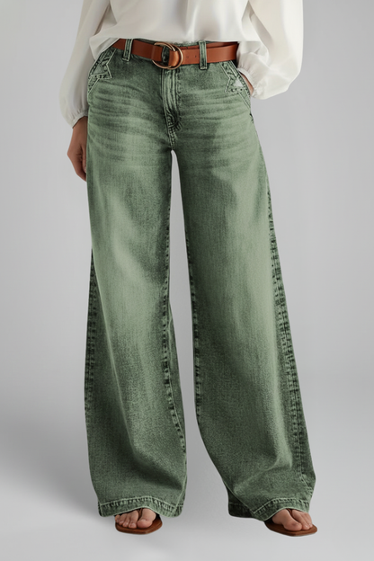 Damen High-Rise Wide-Leg Jeans Denim Blau