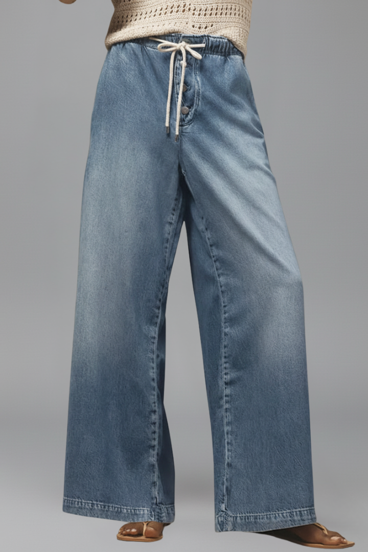 Damen Relaxed Fit Wide-Leg Jeans Denim Blau