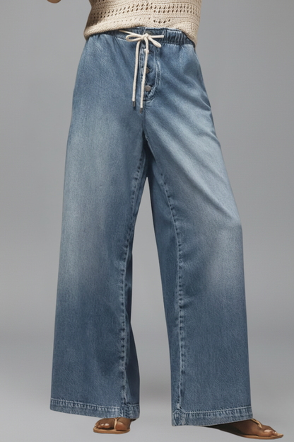 Damen Relaxed Fit Wide-Leg Jeans Denim Blau